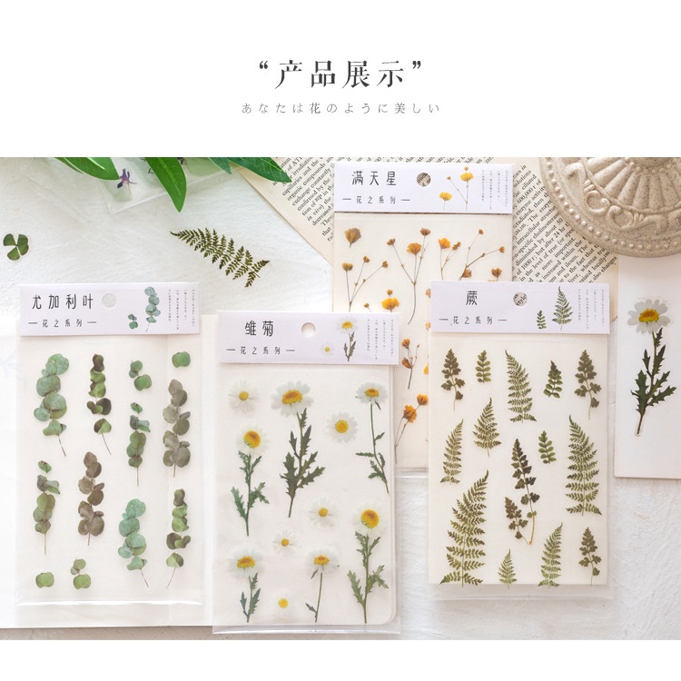 Bộ 6 Miếng Dán Hình Cây Hoa Trang Trí Diy