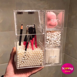 [ Có sẵn] Hộp đựng cọ size lớn kèm 3 ngăn nhỏ