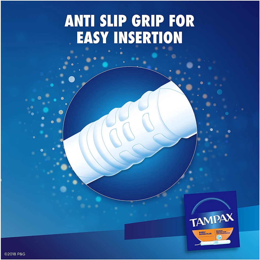 Tampax Cardboard Tampon Super Plus loại 4 giọt 40 miếng cán giấy không mùi