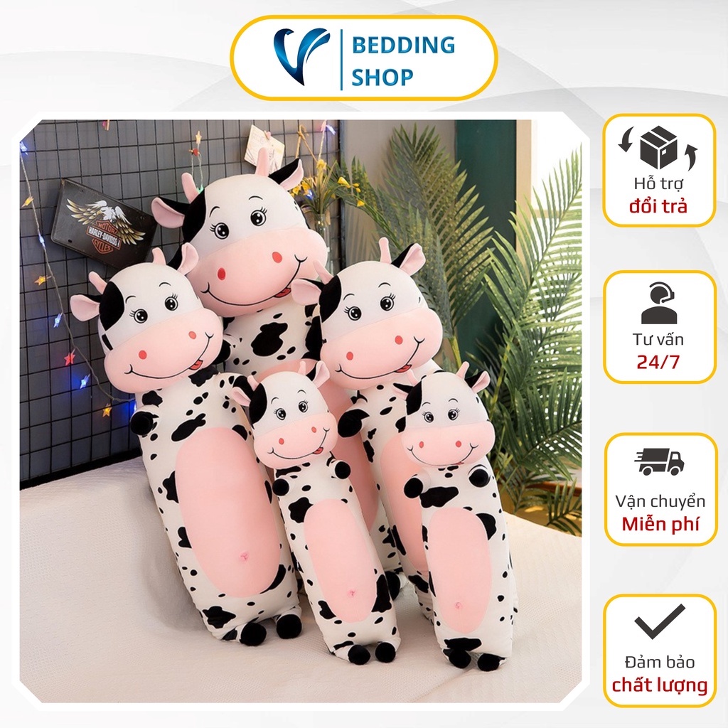 Gấu bông - Gối ôm, Thú bông 🐄 Bò Sữa cao cấp, 🐄Vỏ nhung mềm mịn 🐄Rẻ vô địch 🐄