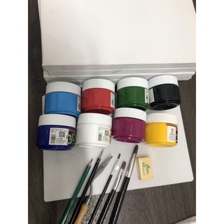 Bộ màu Acrylic đầy đủ (bao gồm toan, màu, bút, bay, palete...)