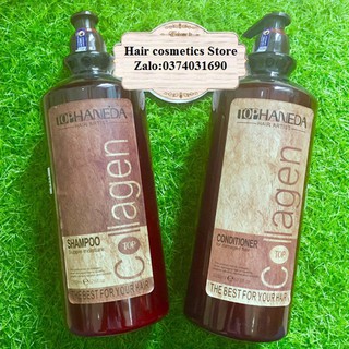 CẶP DẦU GỘI XÃ HANEDA COLLAGEN PHỤC HỒI TÓC YẾU HƯ TỔN 2000ML