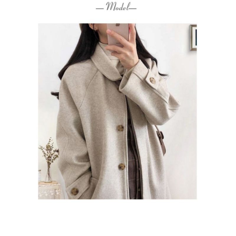 [Có sẵn đen size M] Áo dạ quảng châu dáng dài | BigBuy360 - bigbuy360.vn