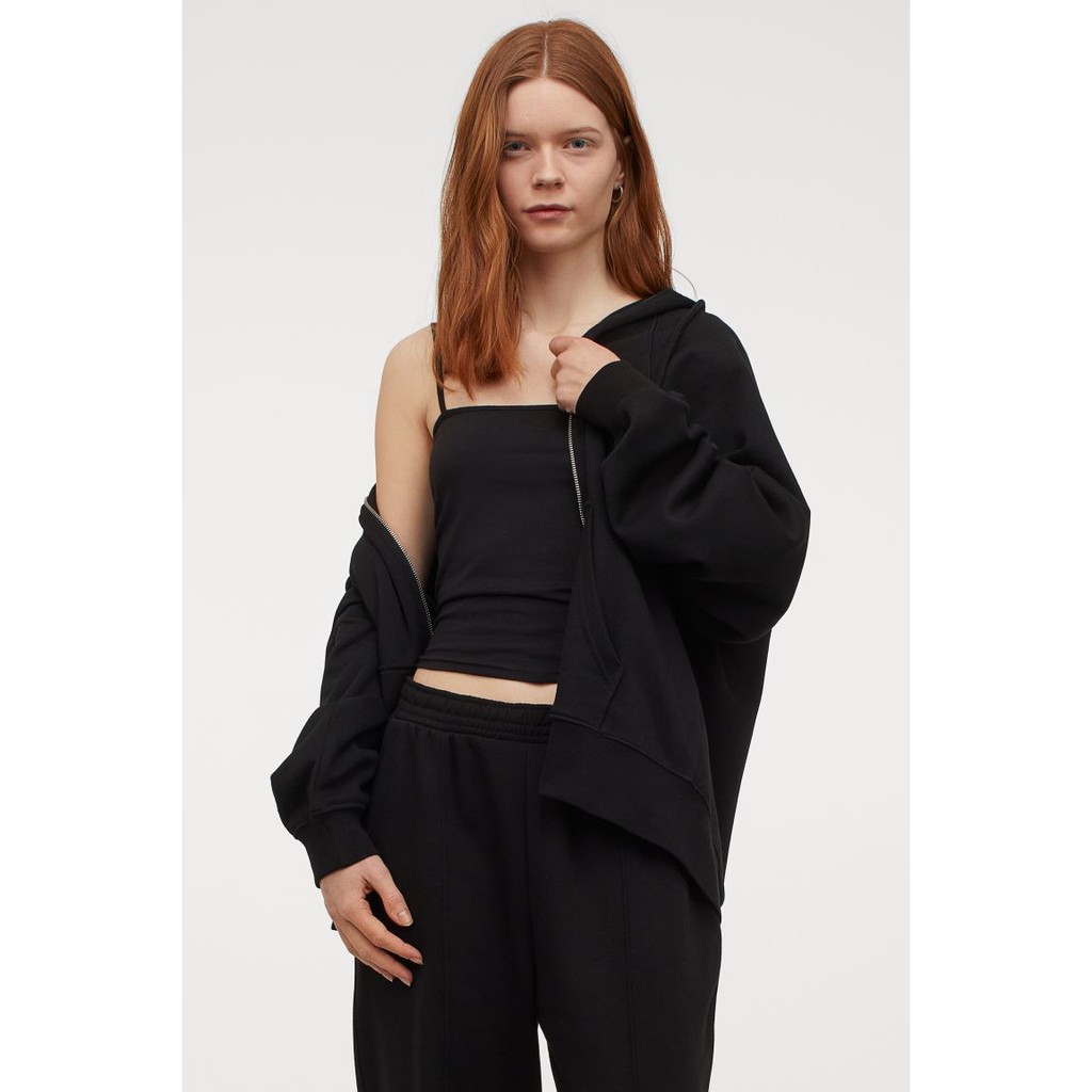 Áo hai dây H&M Cropped jersey strappy top 0759871