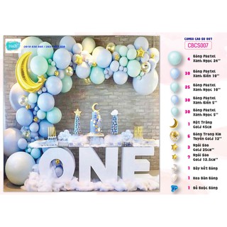 SET BONG BÓNG TRANG TRÍ SINH NHẬT PASTEL XANH NGỌC | HATI DECOR PARTY