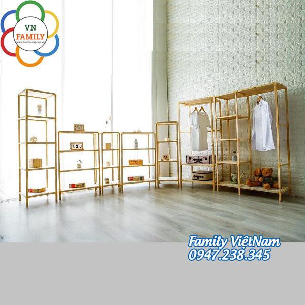 Xả Kho Kệ Gỗ Lắp Ghép Treo Quần Áo Đa Năng Kiểu Hàn Size Nhỏ