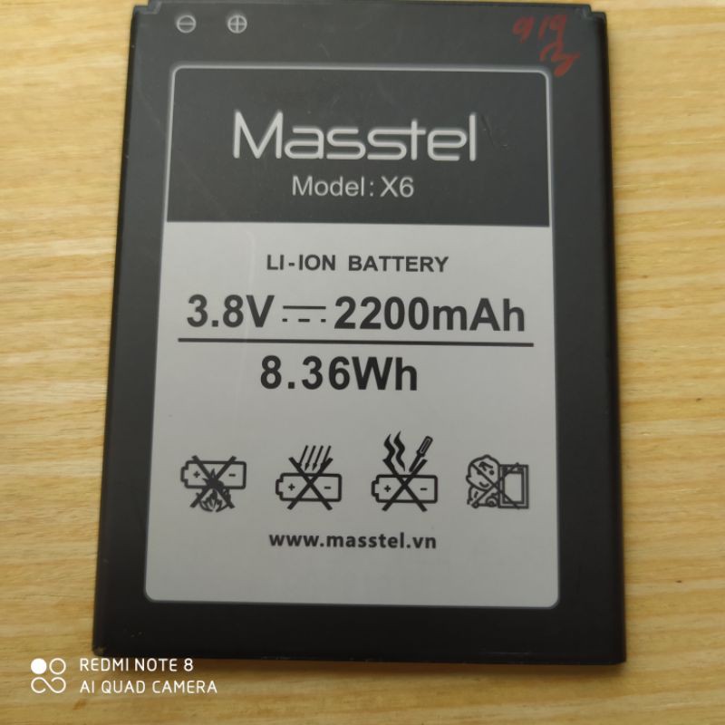 Pin điện thoại Masstel X6 -Chính hãng-Dung lượng 2200mAh- Bảo hành 06 tháng