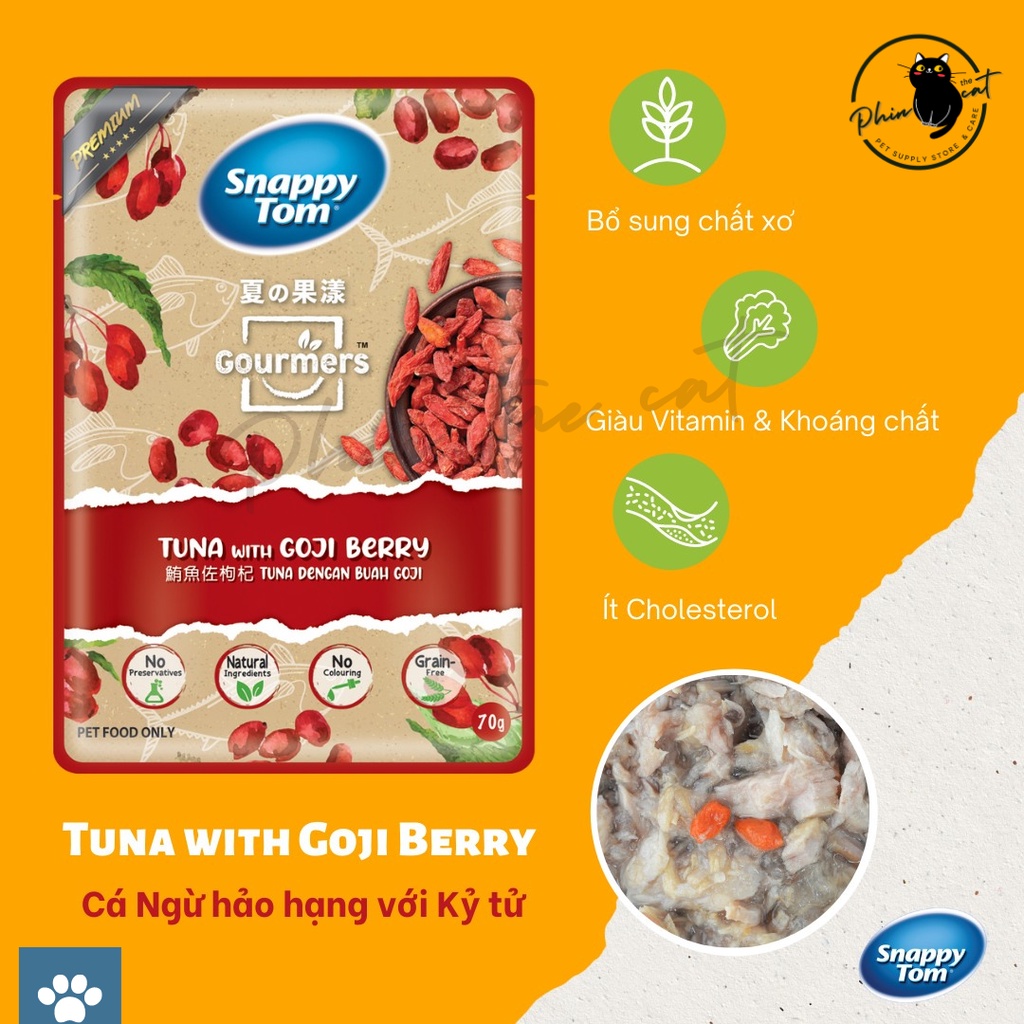 Pate Snappy Tom trái cây - pate mèo con - pate mèo trưởng thành - gói 70gr | phinthecat