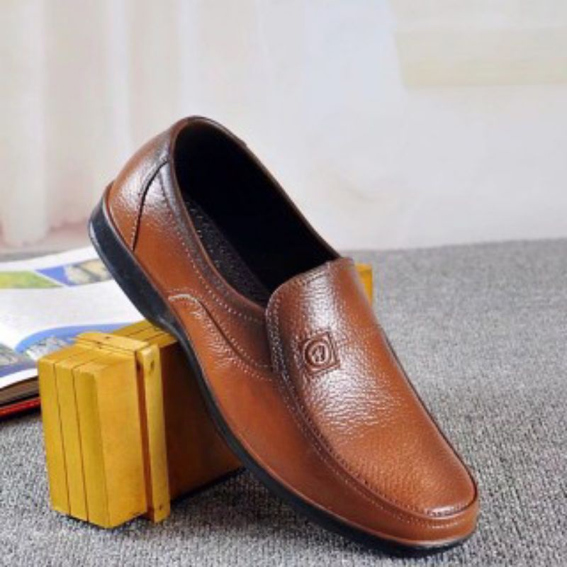 Giày Lười Nam nhựa dẻo, giày nhựa nam giả da