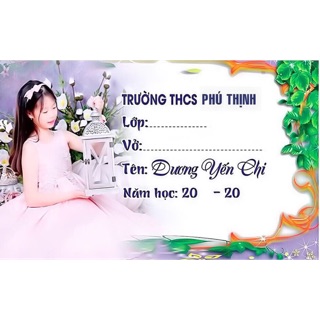 Nhãn vở kèm hình ảnh xinh xinh cho bé yêu