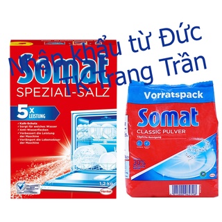 Combo bột+ muối rửa ly bát somat 1.2kg+ bột rửa ly bát somat 1.2kg - đúc