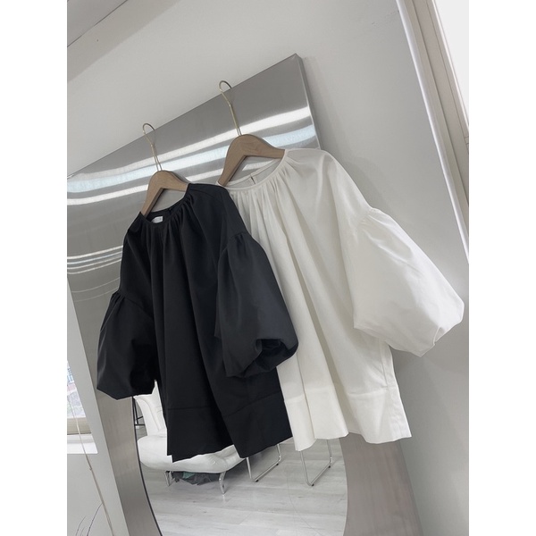 Mee.idstudio: Áo tay bồng xếp ly cổ| BOW TOP