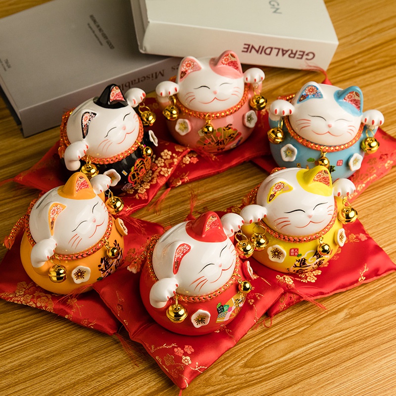 Mèo thần tài may mắn neko maneki hũ tiết kiệm 11cm 4.5inches