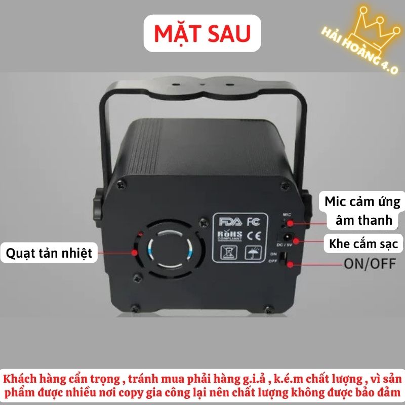 Đèn Laser Phòng Bay, Đèn Bay Phòng Theo Nhạc 2 Trong 1 Tích Hợp Đèn Led 7 Màu Dùng Cho Phòng Karaoke Sân Khấu