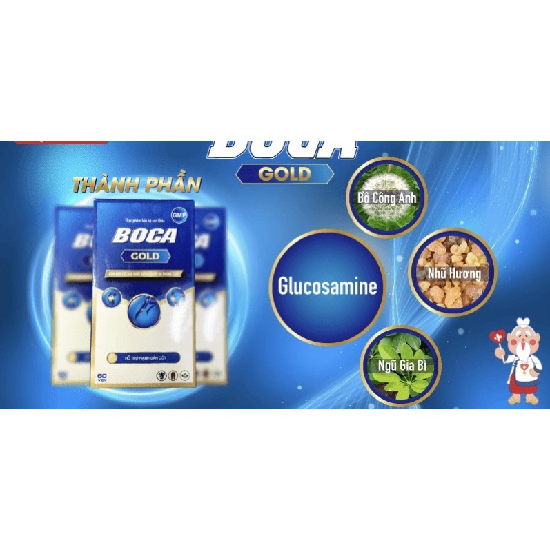 Boca Gold – Viên Uống Hỗ Trợ Cải Thiện Gân Cốt – Hộp 60 viên