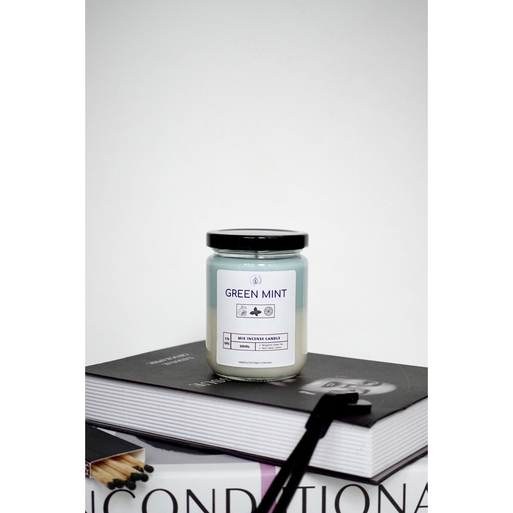 Nến thơm Handmade 02 tầng hương thơm tự nhiên hũ có nắp không khói 240gram