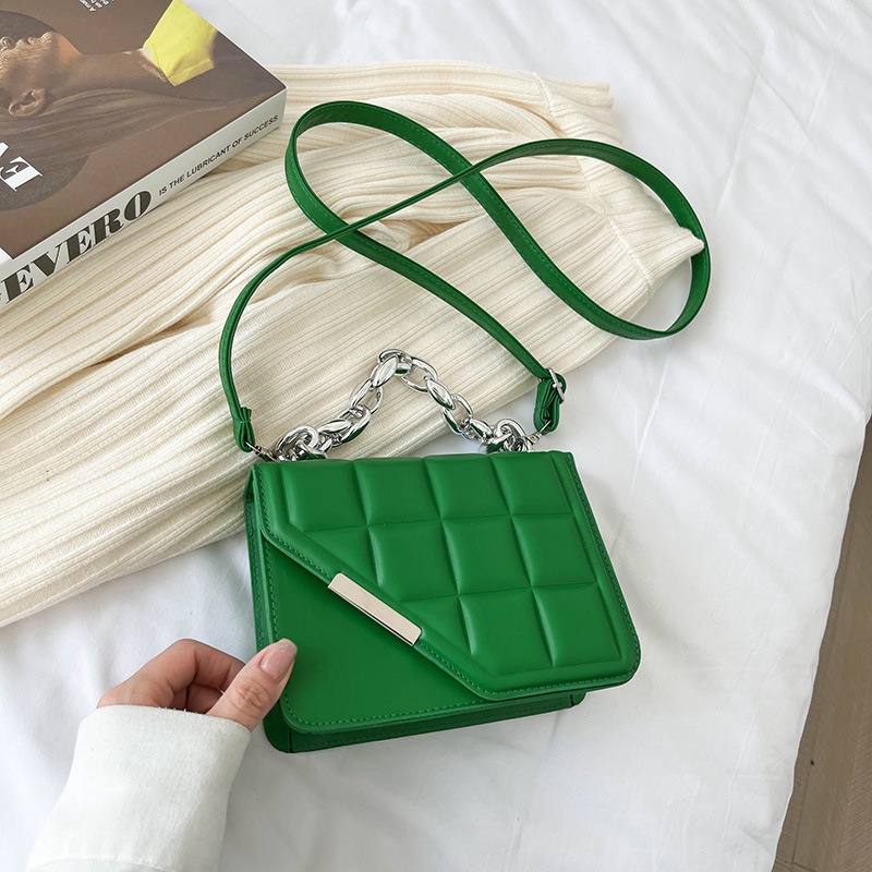 Túi Xách Đeo Vai Hình Vuông Nhỏ Kẻ Caro Phối Dây Xích Đơn Giản Thời Trang Dành Cho Nữ