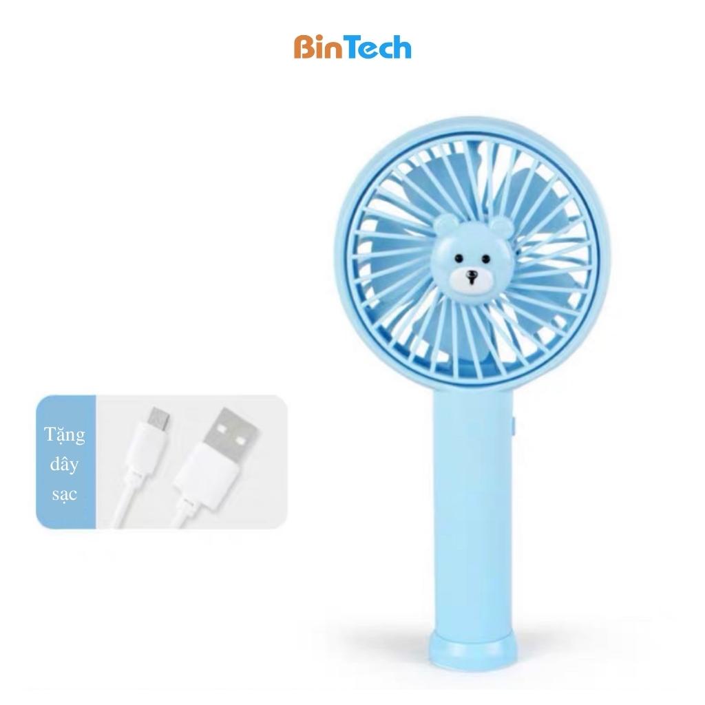 Quạt cầm tay mini tích điện cu te, sạc USB di động tiện lợi - Hàng chính hãng - Bintech