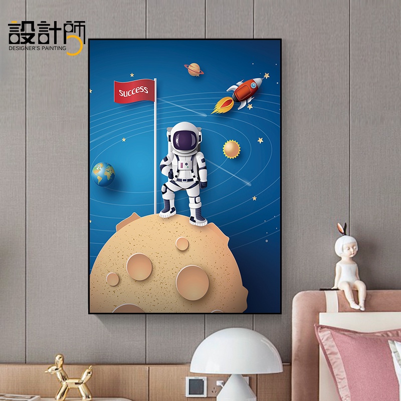 T27 Tranh Treo Tường Phòng Ngủ Cho Bé Hình Phi Hành Gia/ Búp Bê/ Tranh Động vật Ngộ Nghĩnh Decor Tráng Gương