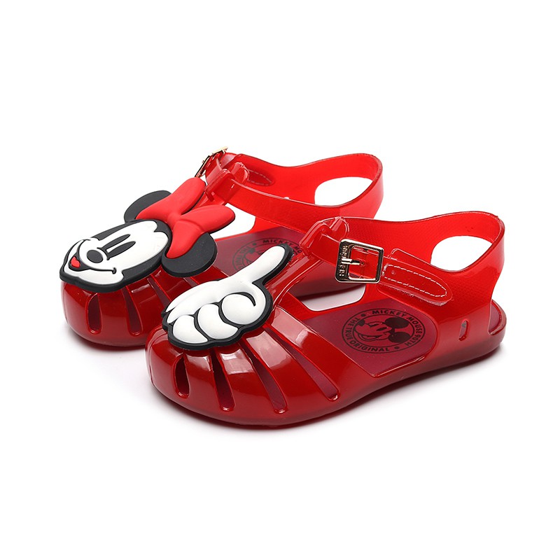 Giày Búp Bê Nhựa Mềm Hình Chuột Mickey Cho Bé Gái