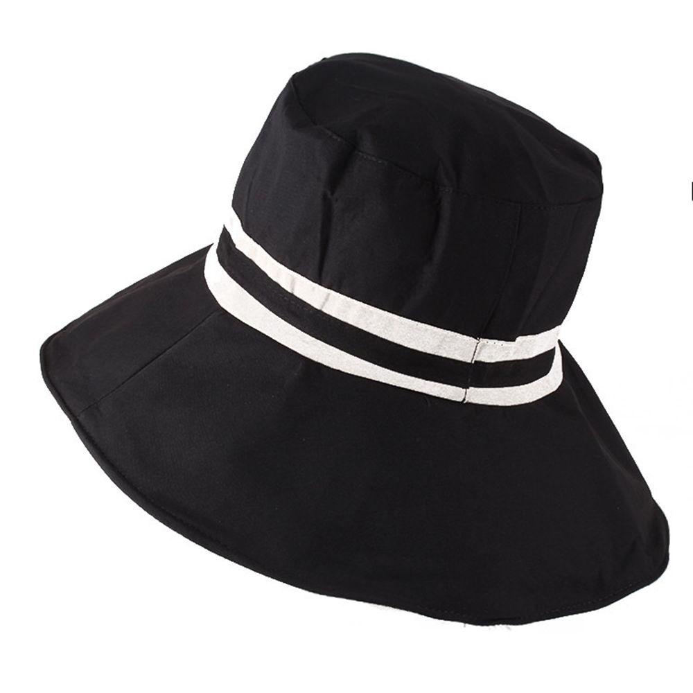 DARNELL Nón Tai Bèo Vành Tròn Họa Tiết Kẻ Sọc Thời Trang Mùa Hè