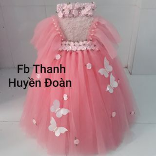 Váy dâu- tay cánh tiên Váy tutu công chúa bé gái