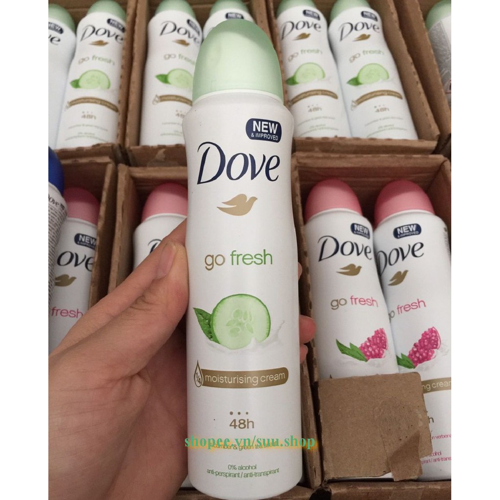 Xịt Khử Mùi Nữ 150Ml Dove Go Fresh Dưa Leo, suu.shop Cam Kết 100% Chính Hãng.
