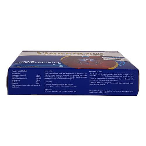 Viên uống Vindermen Plus - Hỗ trợ giảm đau dây thần kinh, đau mỏi lưng và vai gáy