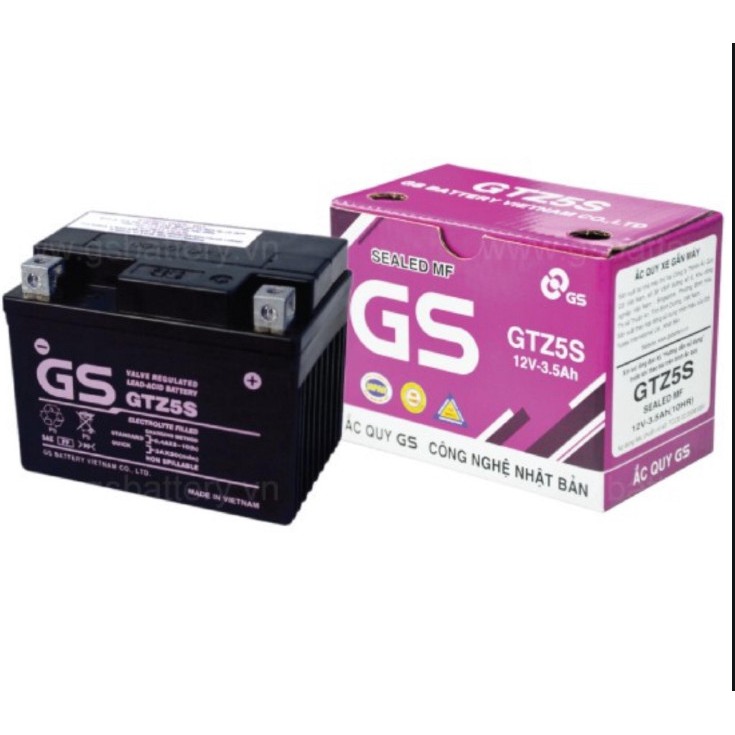 Bình Ắc Quy Khô GS GTZ5S (12V - 3.5Ah), Ắc Quy, Bình Điện, AQ