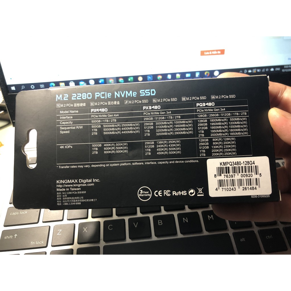 [Mã 154ELSALE2 giảm 7% đơn 300K] Ổ đĩa cứng máy tính Kingmax SSD 128GB PQ3480 M.2 2280 PCIe NVMe (Zeus - Gen 3x4 )