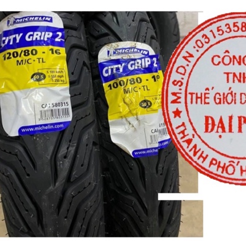 Vỏ xe Michelin City Grip 2 dành cho Sh150/150i size 100/80-16:120/80-16( Hàng nhập khẩu)