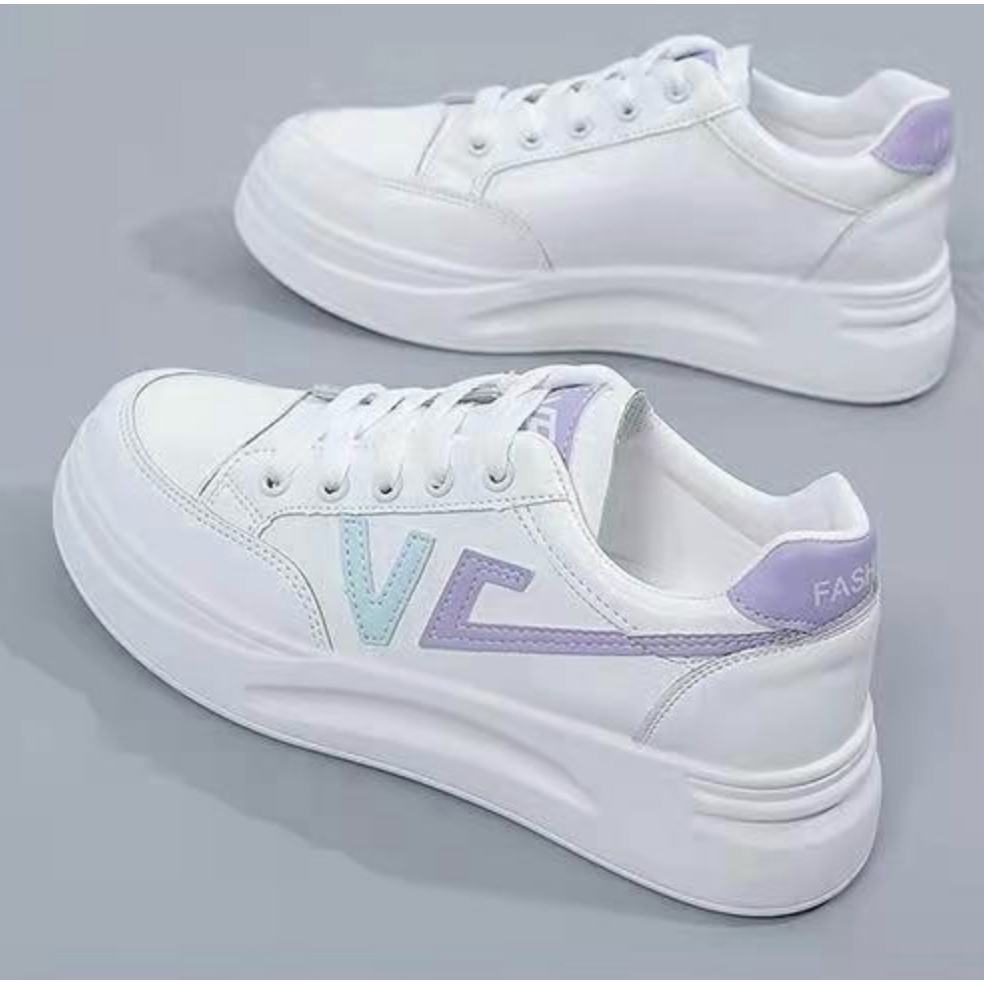 Giày Nữ, Giày Sneaker Nữ G68 Màu Trắng phối Hot Phong Cách Hàn Quốc Đi Học Đi Chơi