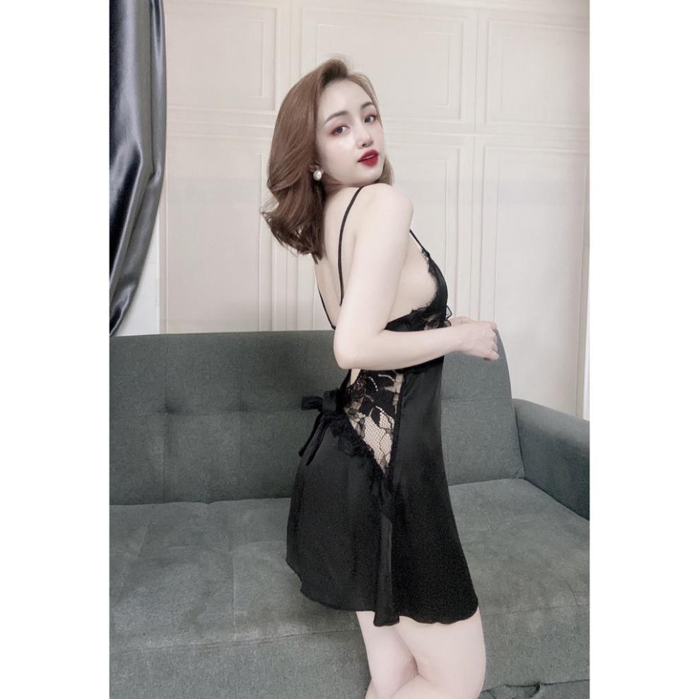Váy Ngủ Sexy, Đầm Ngủ 2 Dây, Có Tăng Đơ, Phối Ren Chất Lụa Satin Phối Ren ( Kèm Quần ), Hàng May Kỹ Form Chuẩn Size Dưới | BigBuy360 - bigbuy360.vn