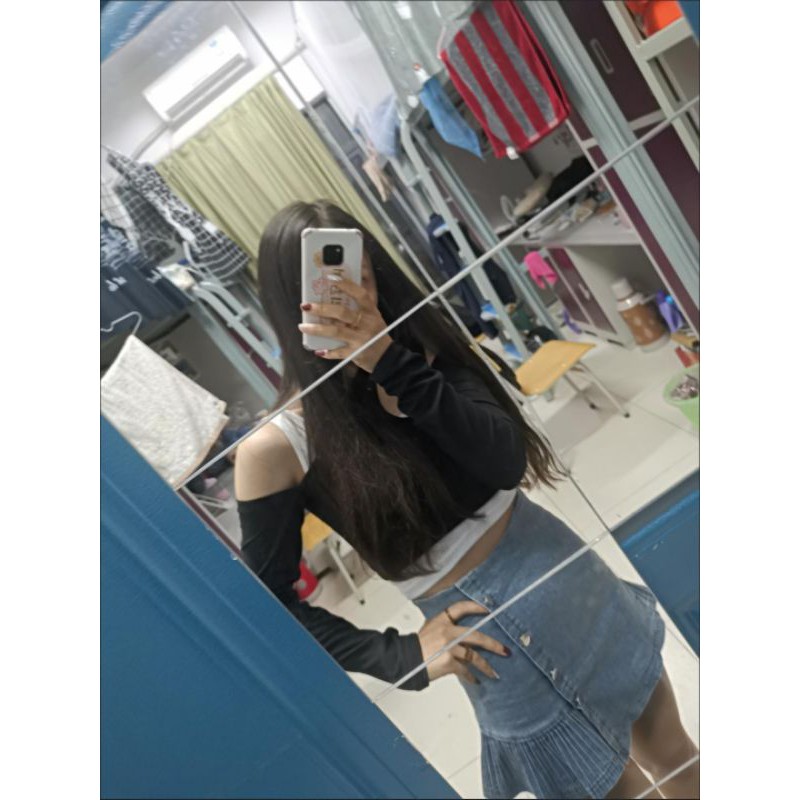 [ORDER TAOBAO]LILYBEE- CHÂN VÁY JEANS XOÈ VẠT CHÉO