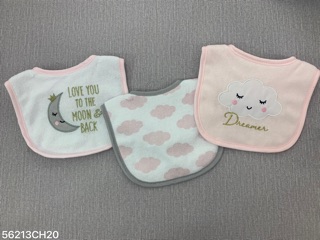 Set 3 yếm ăn dặm bé gái
