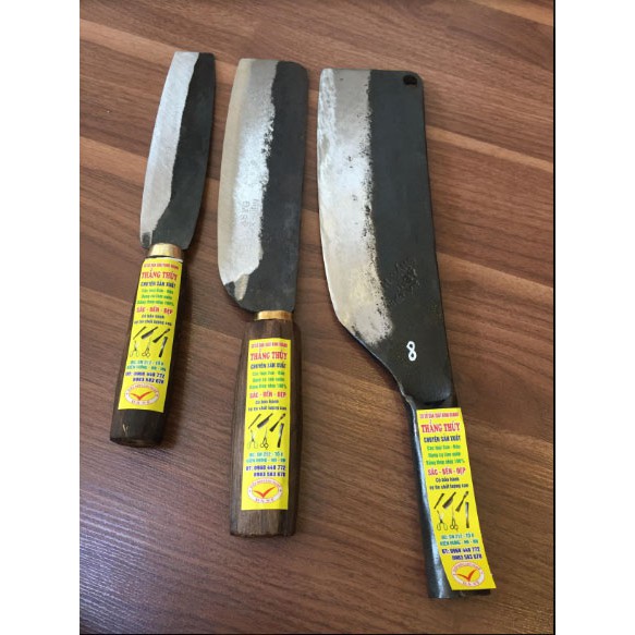 Bộ dao nhà bếp chặt + thái to + thái nhỏ ( làm từ nhíp xe 100% )