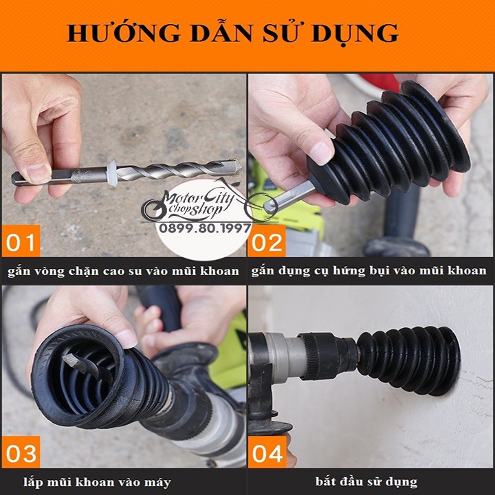 Dụng cụ chắn bụi máy khoan bê tông