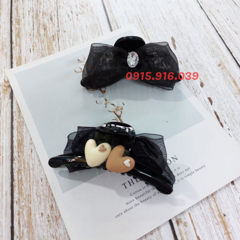 Kẹp Tóc Nơ Hai Mặt, Kẹp Tóc Hình Trái Tim