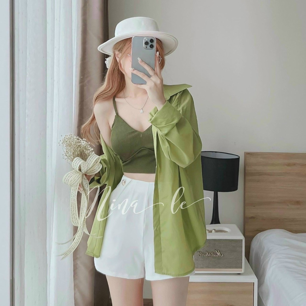 [Miễn Phí Ship 50K-GIAN HÀNG CHÍNH HÃNG] Sét Bộ Nữ Thời Trang Mặc Đi Chơi, Sét Bộ Quần For Áo Lụa Kèm Áo Lót Gân Có Mút