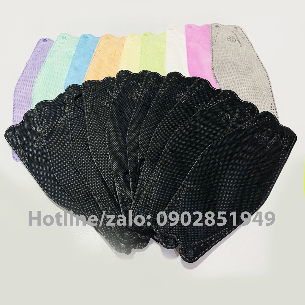 Combo 10 cái khẩu trang màu đen Mask KF94 y tế kháng khuẩn tiêu chuẩn Hàn Quốc - 4 lớp