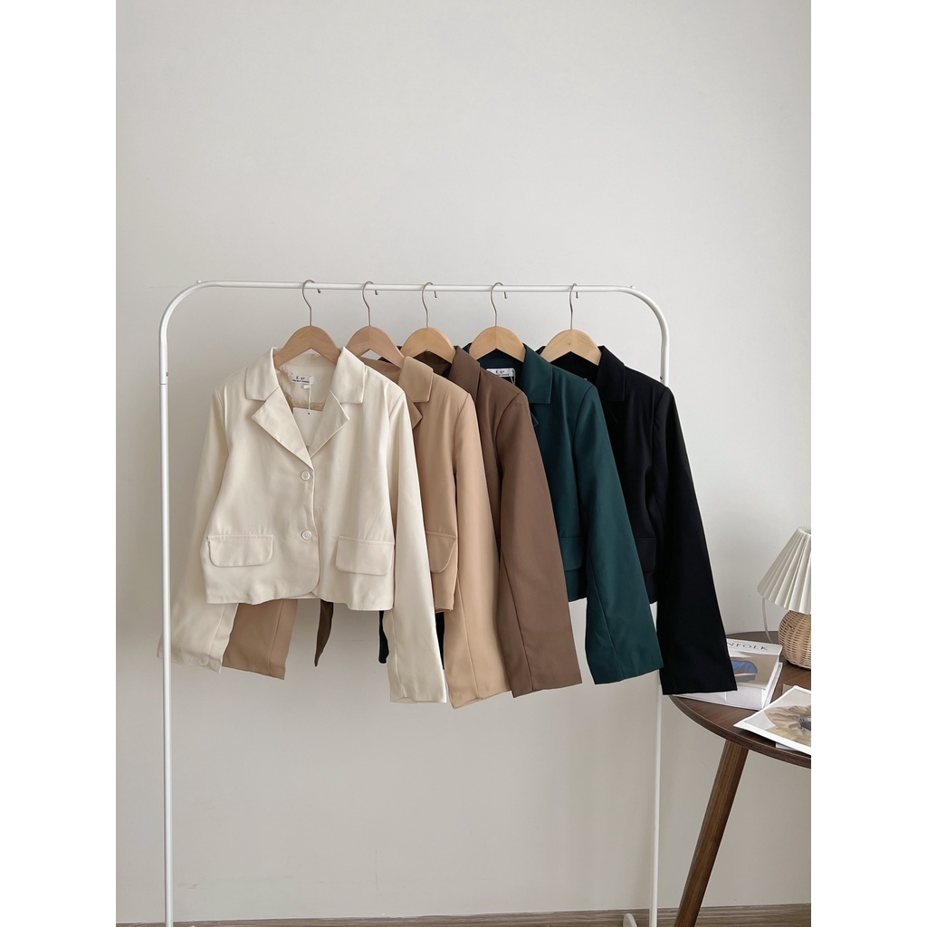 Áo khoác blazer croptop dáng ngắn dài tay ulzzang