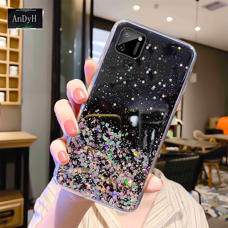 Ốp Điện Thoại Tpu Dẻo Họa Tiết Ngôi Sao Lấp Lánh Cho Oppo Realme C11 C15