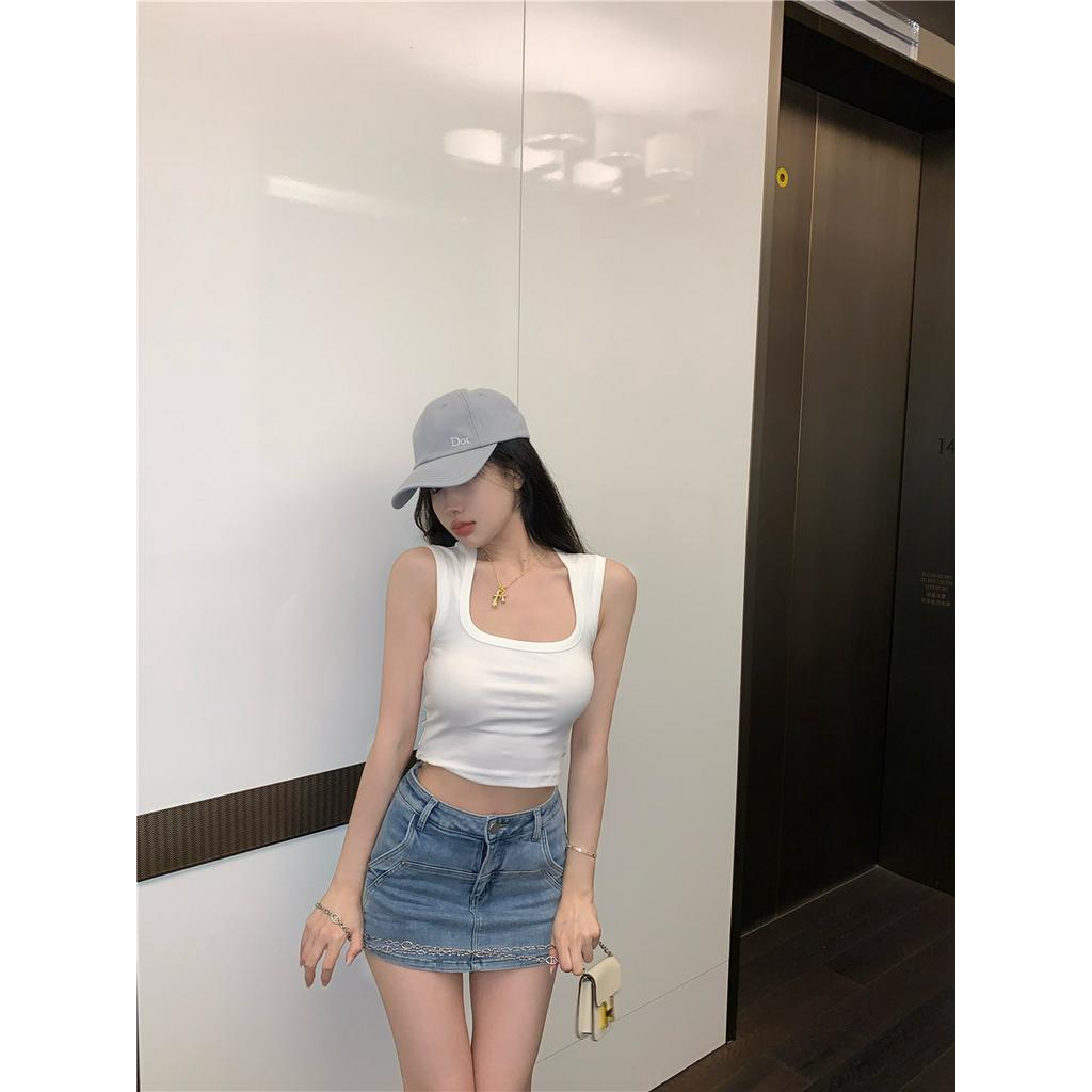 Áo Hai Dây Cổ Vuông Gợi Cảm Phong Cách Mới Mùa Hè 61483