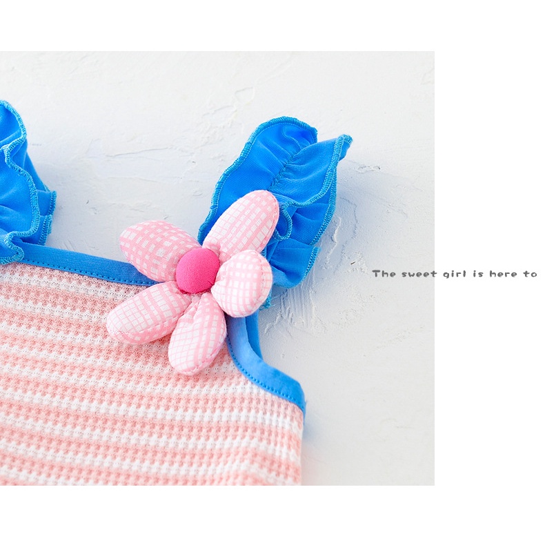 Áo cotton Co Giãn Họa Tiết Kẻ Sọc / Bông Hoa Thời Trang Mùa Hè Hàn Quốc Dành Cho Bé Gái