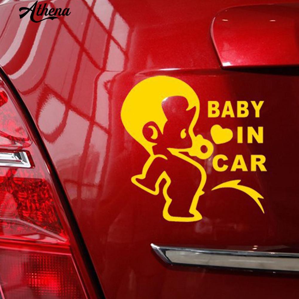 Hoạt Hình Decal Dán Xe Hơi Chữ Baby In Car Phản Quang