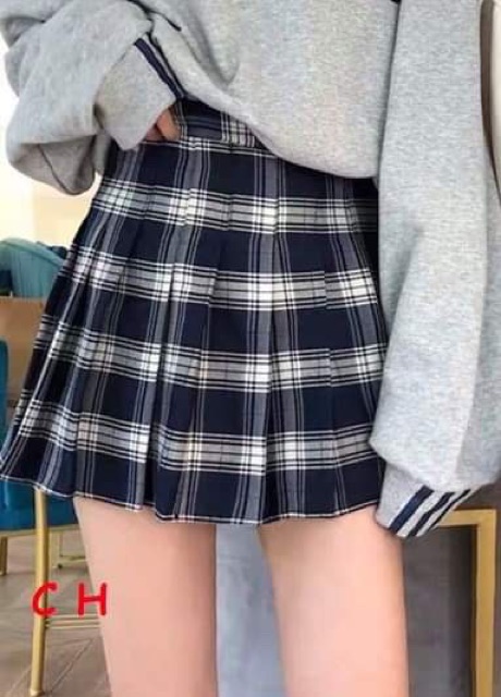 Chân váy kẻ xếp li hai lớp COH0220 | BigBuy360 - bigbuy360.vn