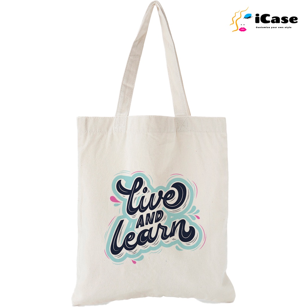 Túi vải Canvas iCase bộ sưu tập Typography - nhiều kích thước