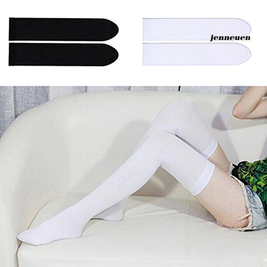 Tất Dài Qua Gối Màu Trơn Co Giãn Thoải Mái Cho Nữ