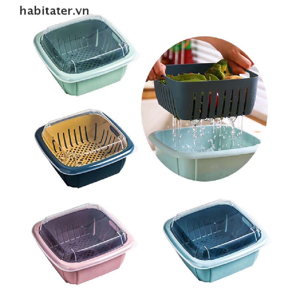 Khay Đựng Thực Phẩm Hai Tầng 3 Trong 1 Có Nắp Đa Năng Dùng Cho Tủ Lạnh