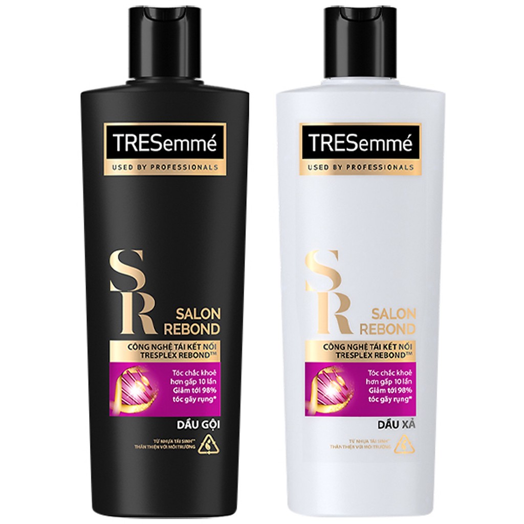 Combo Dầu gội 640g và Dầu Xả 340g Tresemme Total Salon Rebond Tinh Dầu Macadamia ngăn gãy rụng